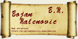 Bojan Malenović vizit kartica